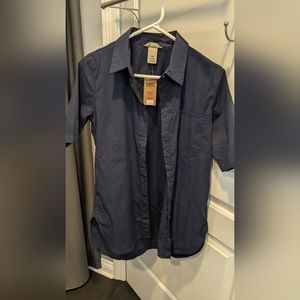 Duluth Trading XS blue button down shirt NWT